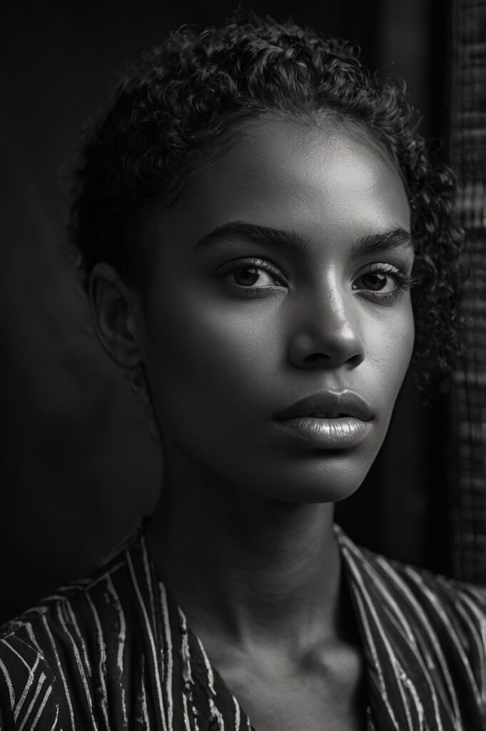 Luz para Fotografia 36 Cinematic Kino A black and white portrait of a Brazilian indiv 1